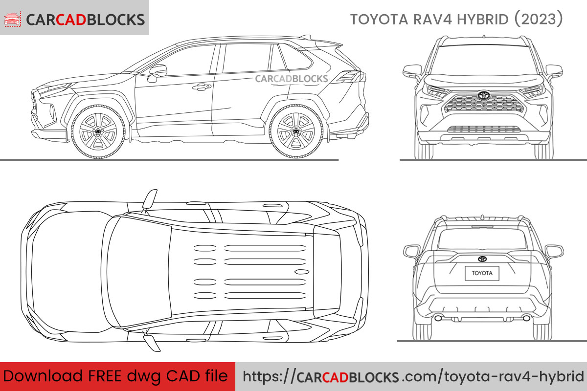 Toyota RAV4 Hybrid CAD Block Free