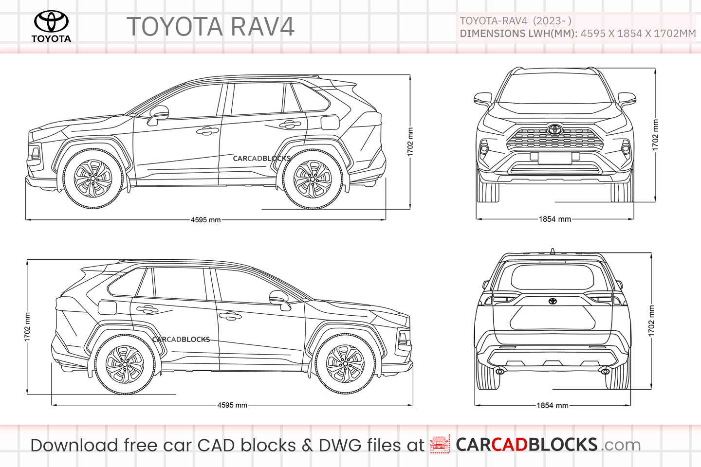 Toyota RAV4 Free CAD block, DWG File