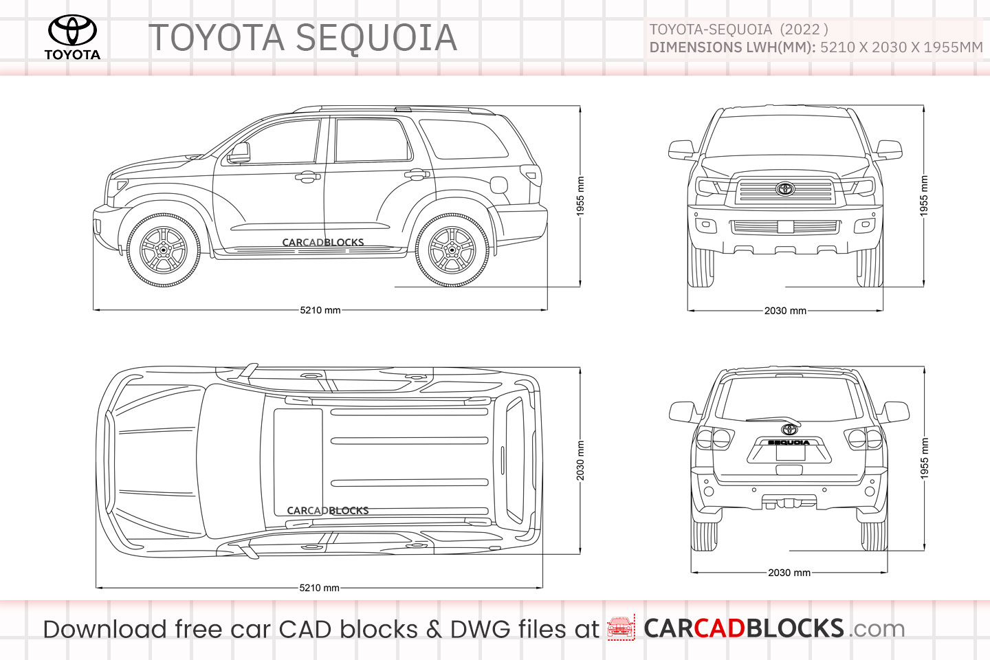 Toyota Sequoia Free CAD block, DWG File