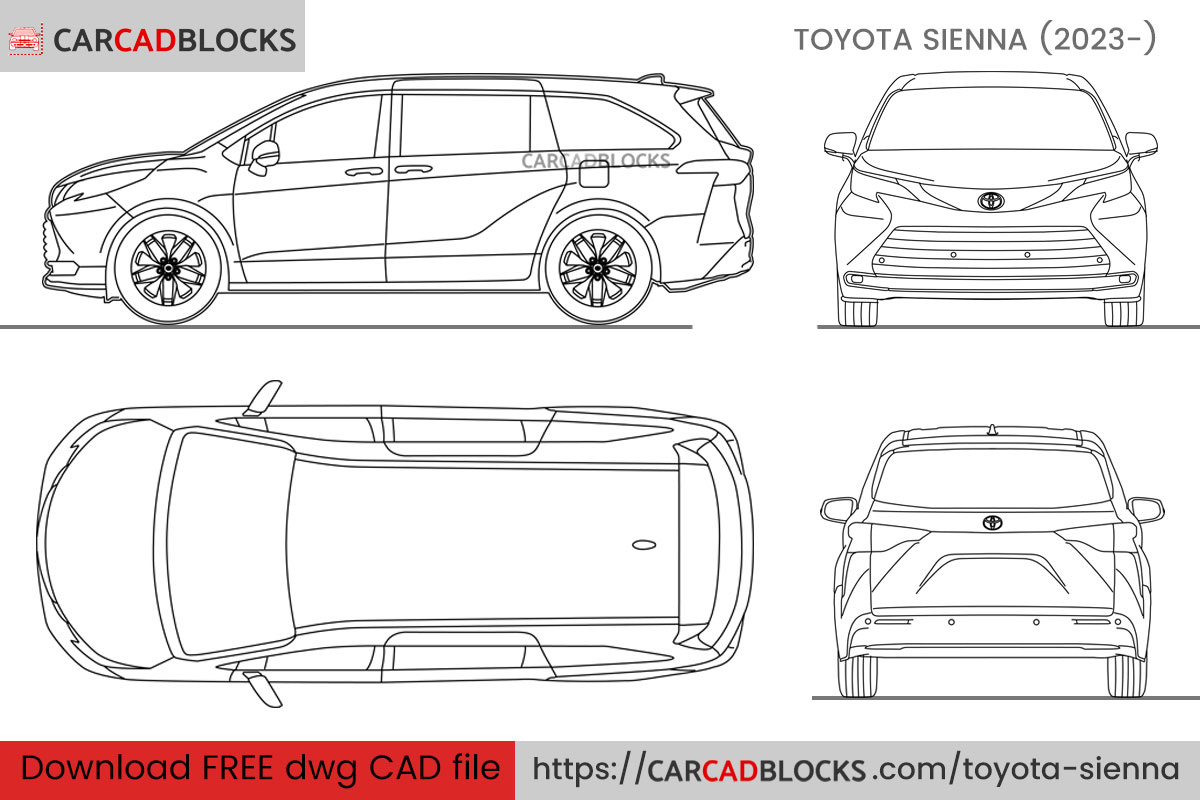 Toyota Sienna Free CAD block, DWG File