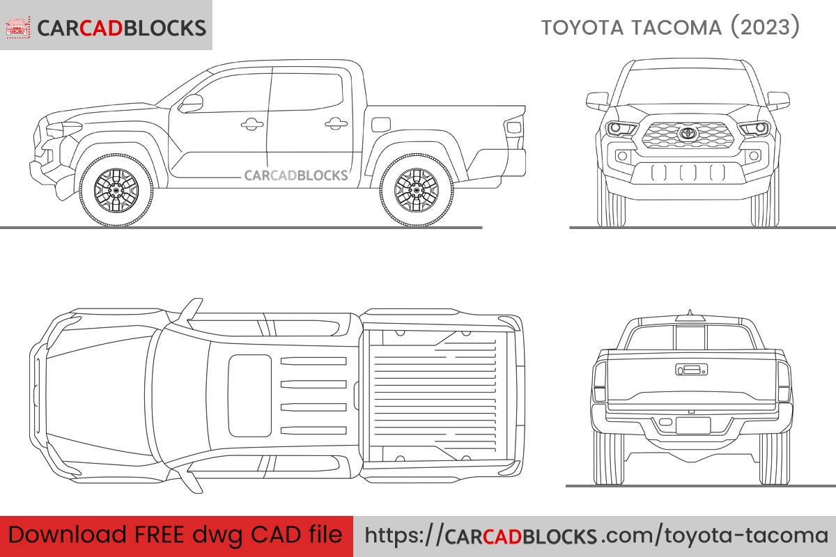 Toyota Tacoma Free CAD block, DWG File