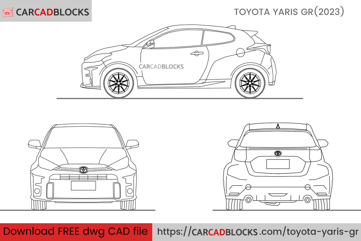 Toyota Yaris GR CAD Block Free