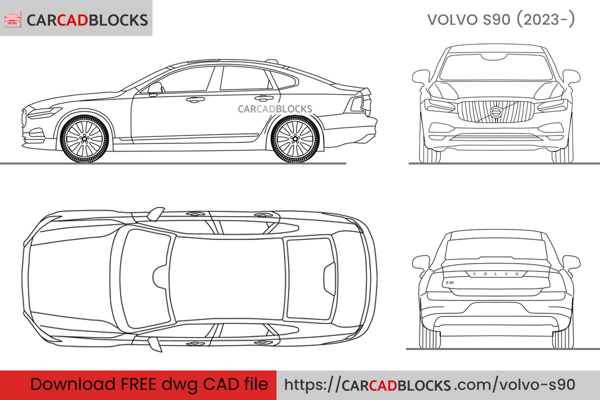 Volvo S90 CAD Block Free
